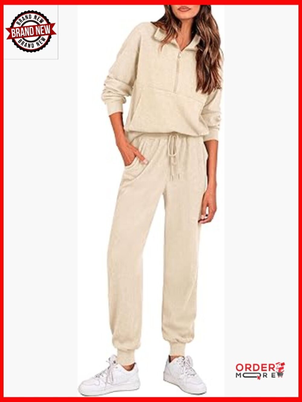 Women's 2 Piece Lounge Set Zip Up Hoodie Jogger Pants Track Suit